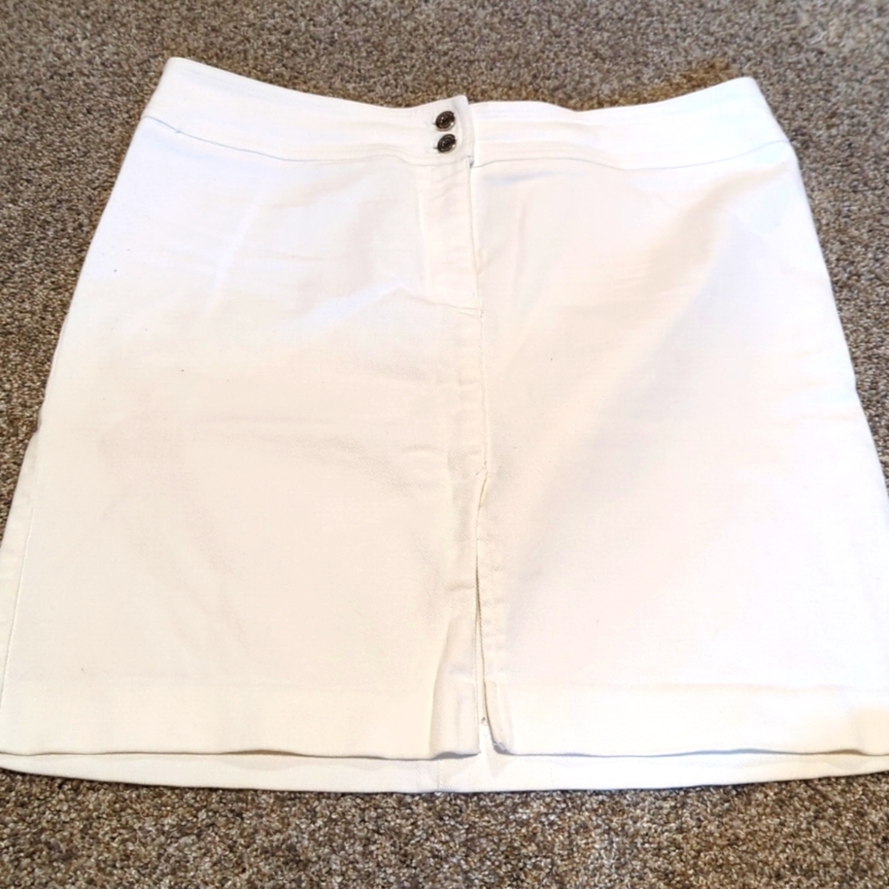 Lauren Jeans Co by Ralph Lauren White Denim Skirt
